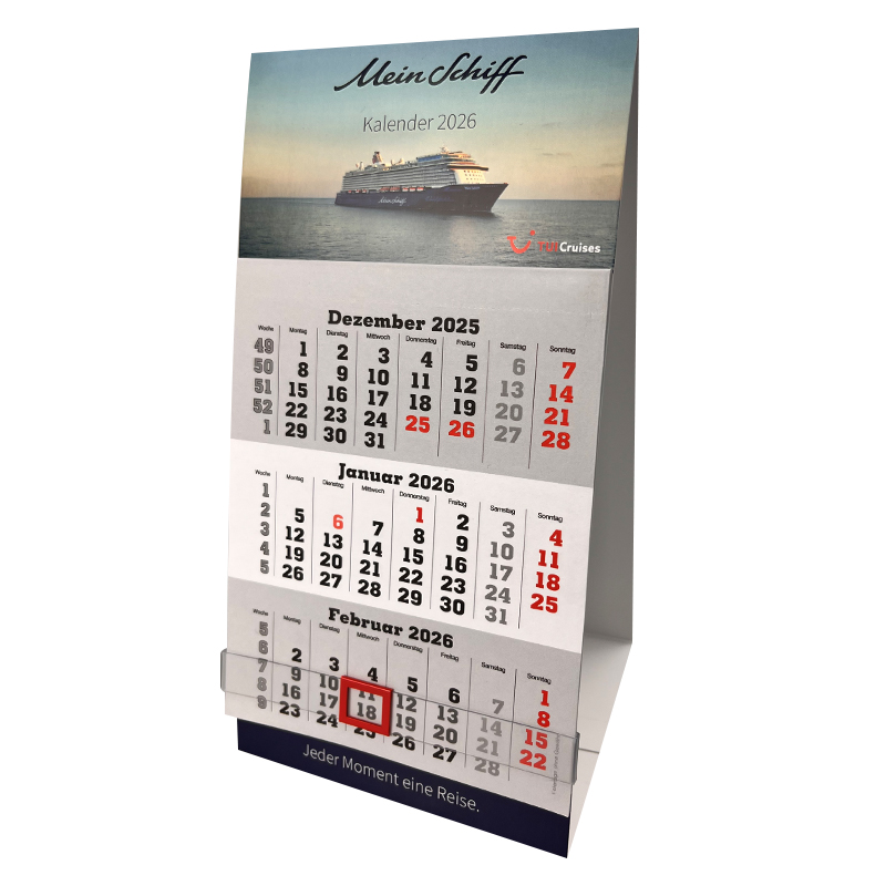 Mein Schiff  3-Monatskalender 2026 – Praktisch für den Schreibtisch
