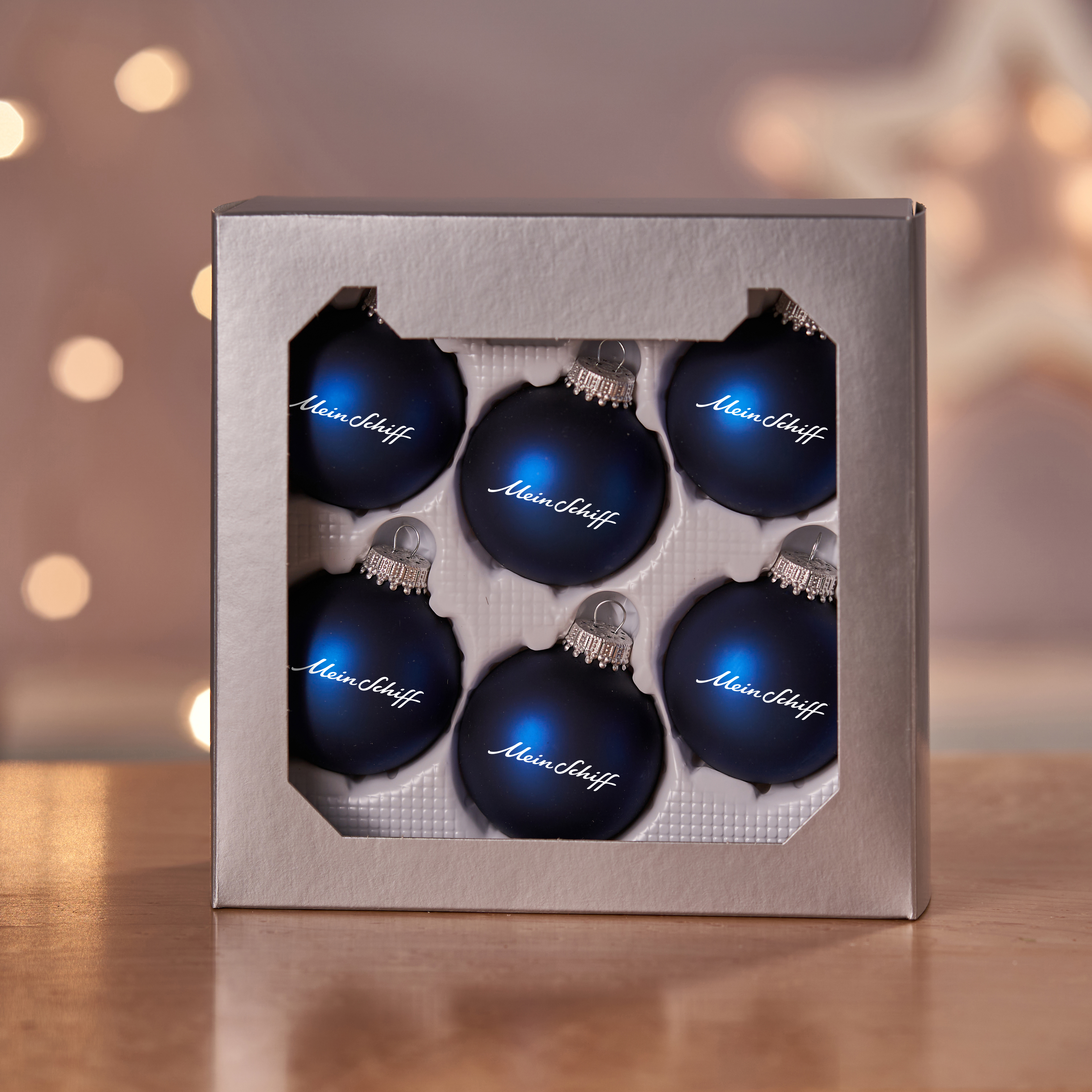Mein Schiff Weihnachtsbaumkugel 6er Set – dunkelblau matt