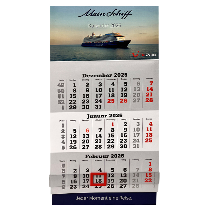 Mein Schiff  3-Monatskalender 2026 – Praktisch für den Schreibtisch