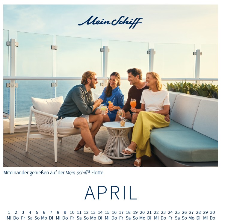 Mein Schiff  Tischkalender mit Holzsockel 2026