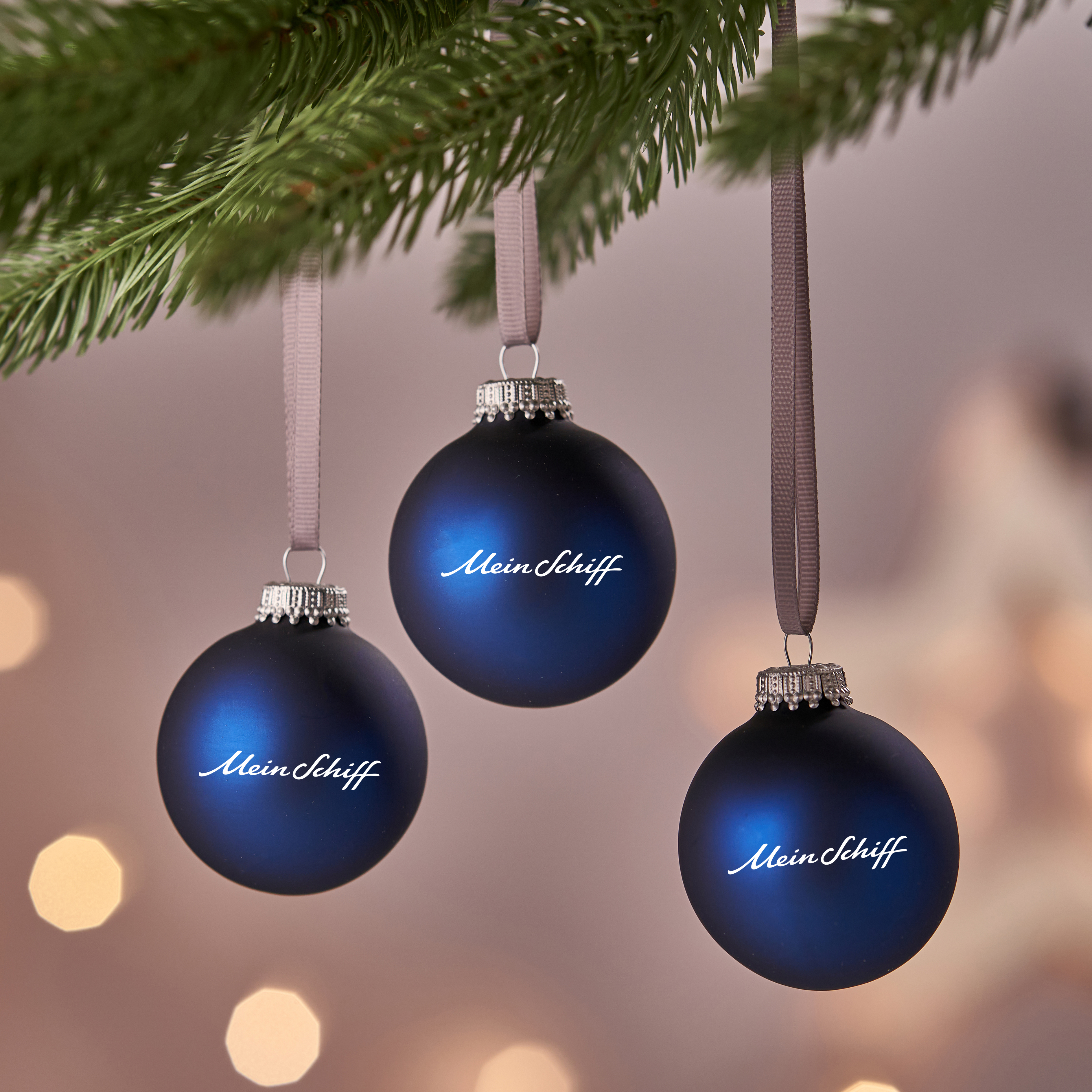 Mein Schiff Weihnachtsbaumkugel 6er Set – dunkelblau matt