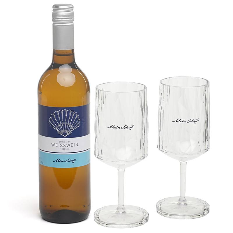 Mein Schiff Weißwein -Set mit 2 Gläsern 