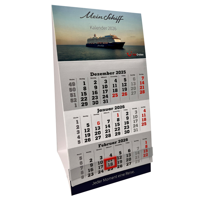 Mein Schiff  3-Monatskalender 2026 – Praktisch für den Schreibtisch