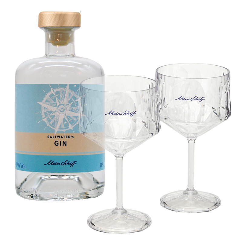 Mein Schiff Gin -Set mit 2 Gläsern  